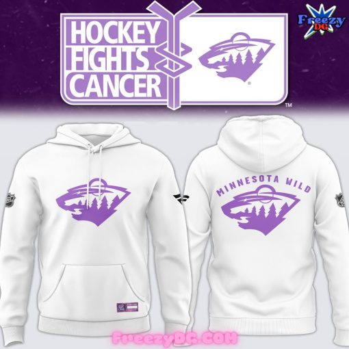 Minnesota Wild Hockey Fights Cancer Special White Hoodie