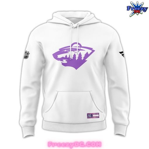 Minnesota Wild Hockey Fights Cancer Special White Hoodie