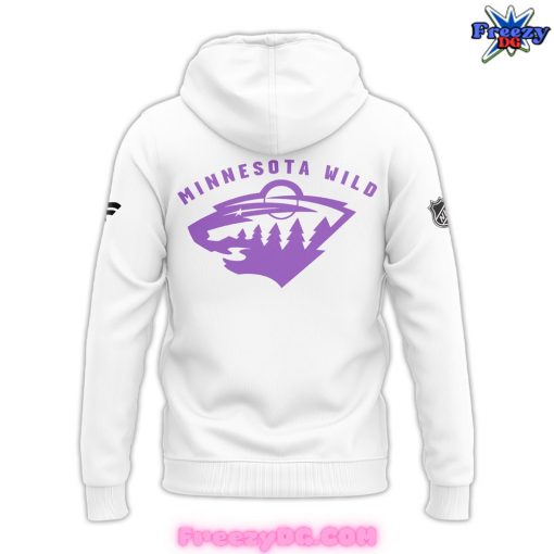 Minnesota Wild Hockey Fights Cancer Special White Hoodie