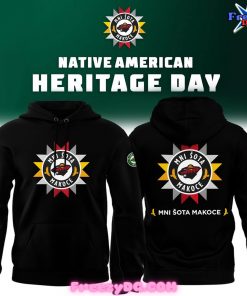 Minnesota Wild Native American Heritage Day Black Hoodie