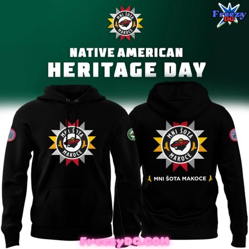 Minnesota Wild Native American Heritage Day Black Hoodie