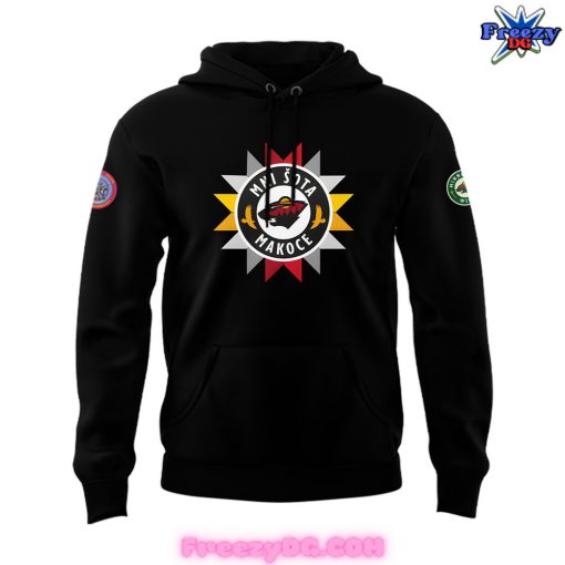 Minnesota Wild Native American Heritage Day Black Hoodie