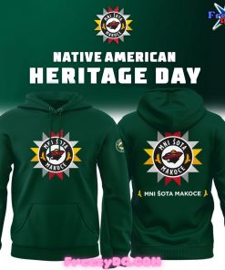 Minnesota Wild Native American Heritage Day Green Hoodie