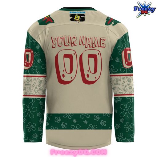 Minnesota Wild Spongebob 25th Anniversary Custom Hockey Jersey