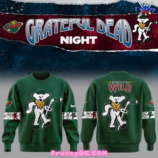 Minnesota Wild x Grateful Dead Night Special Edition Green Sweatshirt