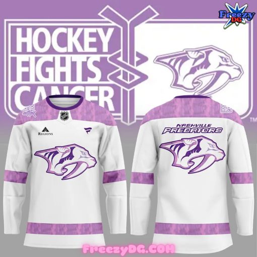 Nashville Predators Hockey Fights Cancer Special Hockey Jersey