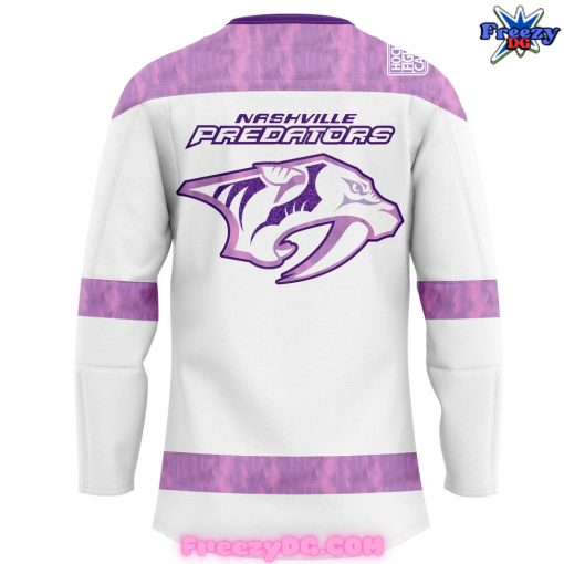 Nashville Predators Hockey Fights Cancer Special Hockey Jersey