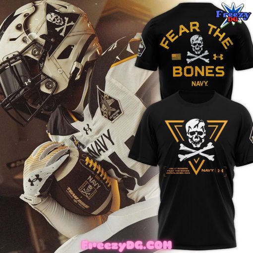 Navy Midshipmen Fear The Bones Special Black T-Shirt