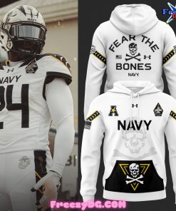 Navy Midshipmen Fear The Bones Special White Hoodie