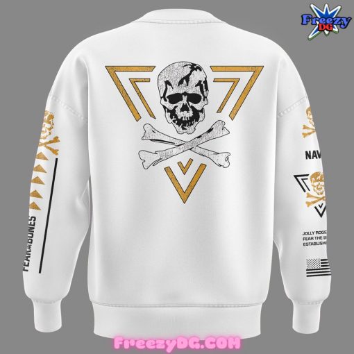 Navy Midshipmen Football Fear The Bones White Sweatshirt