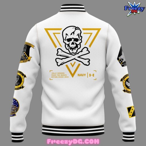 Navy Midshipmen Football Special White Baseball Jacket