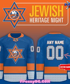 New York Islanders Jewish Heritage Night 2024 Blue Hockey Jersey