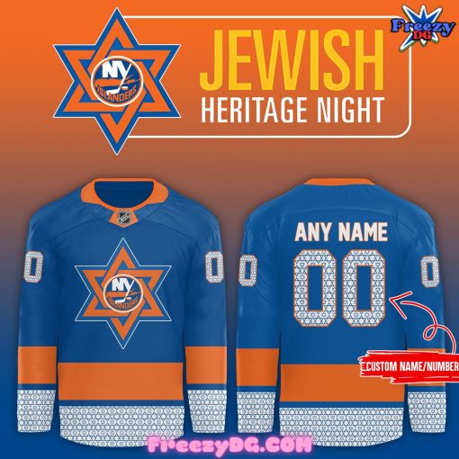 New York Islanders Jewish Heritage Night 2024 Blue Hockey Jersey