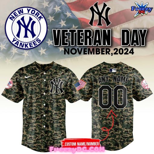 New York Yankees 2024 Veterans Day Camo Baseball Jersey