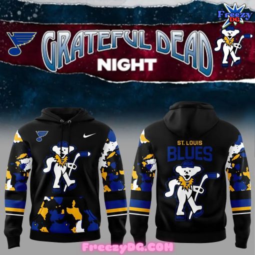 St. Louis Blues Grateful Dead Night 2024 Camo Hoodie