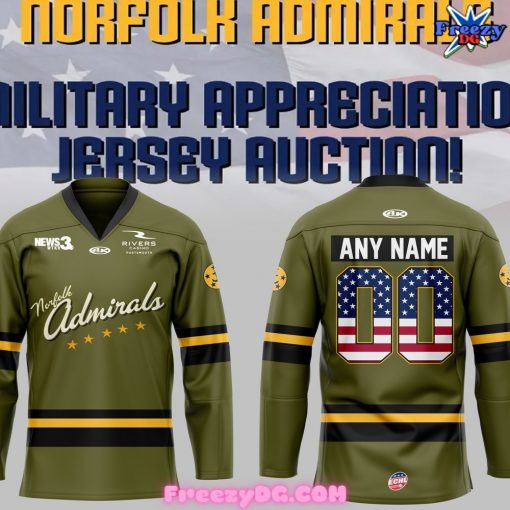 Norfolk Admirals Military Appreciation Special Hockey Jersey