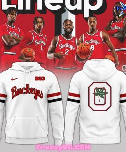 Ohio State Buckeyes Basketball Line Up Special White Hoodie