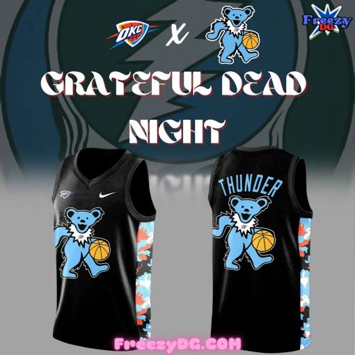 Oklahoma City Thunder x Grateful Dead Night Special Black Basketball Jersey