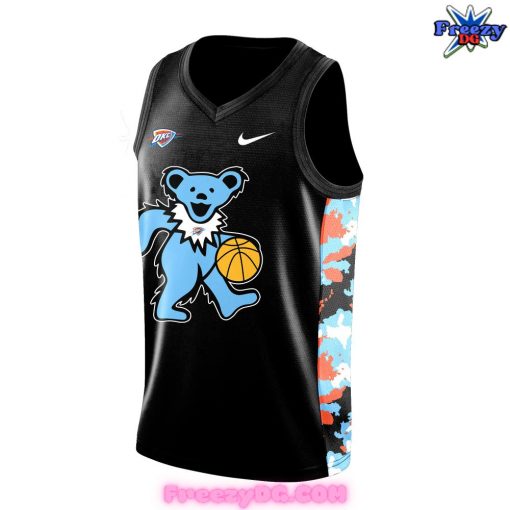 Oklahoma City Thunder x Grateful Dead Night Special Black Basketball Jersey