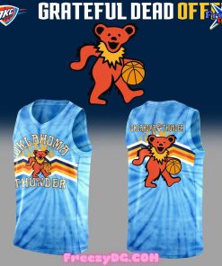 Oklahoma City Thunder x Grateful Dead Night Special Blue Basketball Jersey