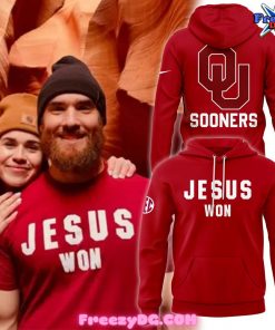 Oklahoma Sooners Jesus Won Special Red Hoodie