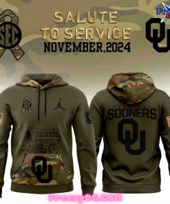 Oklahoma Sooners Salute to Service 2024 Camo Hoodie