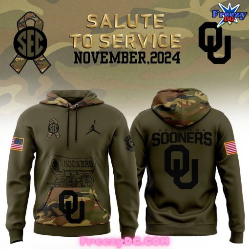 Oklahoma Sooners Salute to Service 2024 Camo Hoodie