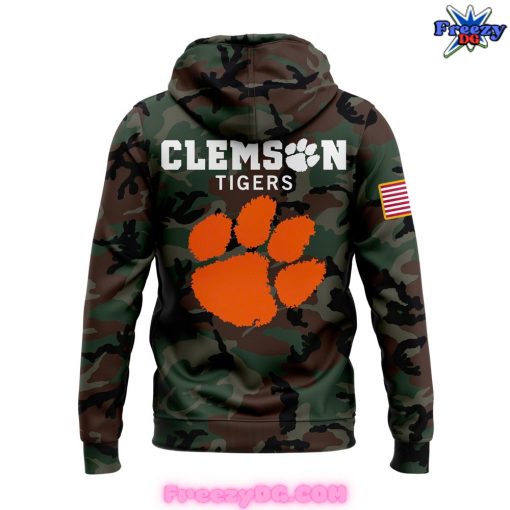 Olive Clemson Tigers Military Appreciation Camo Hoodie