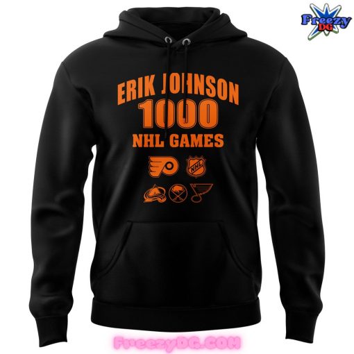 Philadelphia Flyers Erik Johnson 1000 Games Special 2024 Hoodie