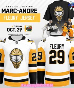 Pittsburgh Penguins Marc-Andre Fleury White Hockey Jersey