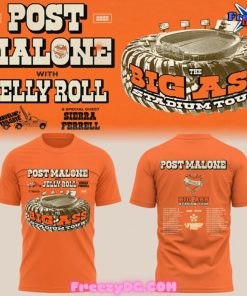 Post Malone Jelly Roll Big Ass Stadium Tour Orange T-Shirt