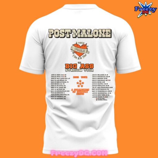 Post Malone Jelly Roll Big Ass Stadium Tour White T-Shirt