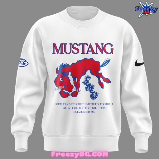 SMU Mustangs Football White Sweatshirt