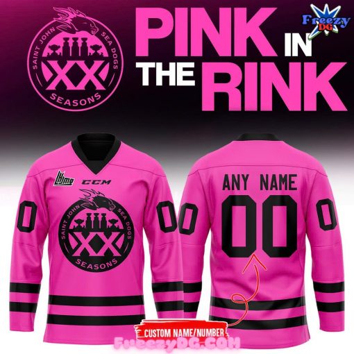 Saint John Sea Dogs Special Pink Hockey Jersey