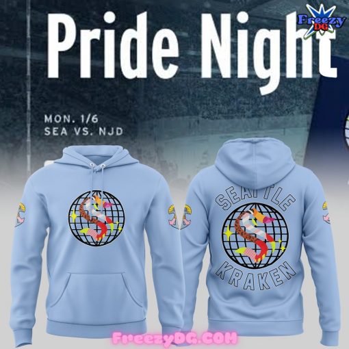 Seattle Kraken Pride Night 2024 Blue Hoodie