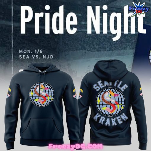 Seattle Kraken Pride Night 2024 Navy Hoodie