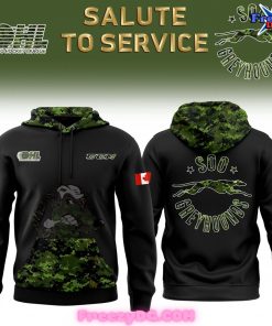 Soo Greyhounds Salute to Service 2024 Green Hoodie