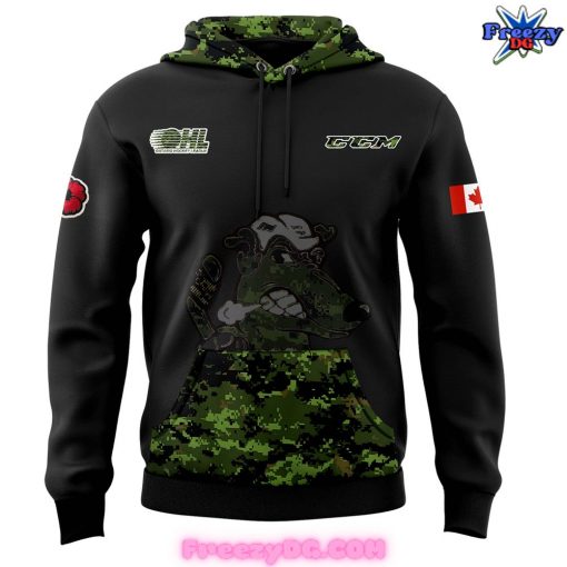 Soo Greyhounds Salute to Service 2024 Green Hoodie