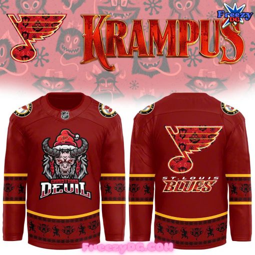 St. Louis Blues Christmas Devil Krampus 2024 Hockey Jersey