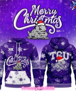 TCU Horned Frogs Merry Christmas 2024 Purple Hoodie