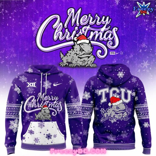 TCU Horned Frogs Merry Christmas 2024 Purple Hoodie