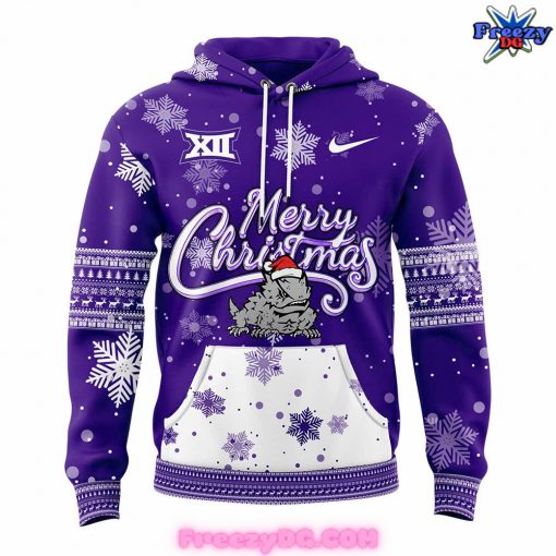 TCU Horned Frogs Merry Christmas 2024 Purple Hoodie