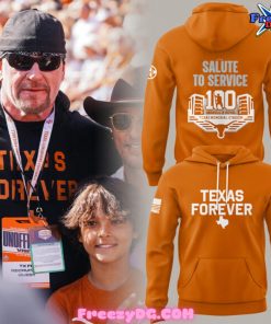 Texas Forever Salute to Service 100th Anniversary Special Orange Hoodie