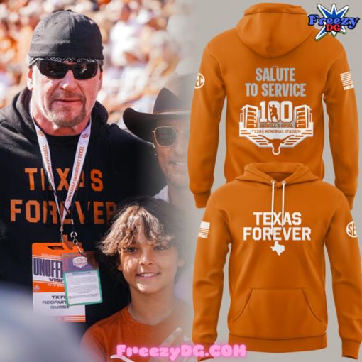 Texas Forever Salute to Service 100th Anniversary Special Orange Hoodie