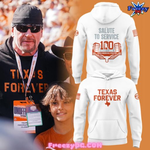 Texas Forever Salute to Service 100th Anniversary Special White Hoodie