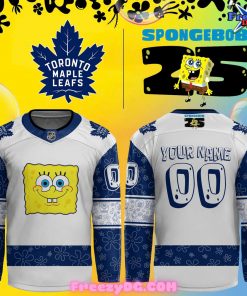 Toronto Maple Leafs Spongebob 25th Anniversary Custom Hockey Jersey