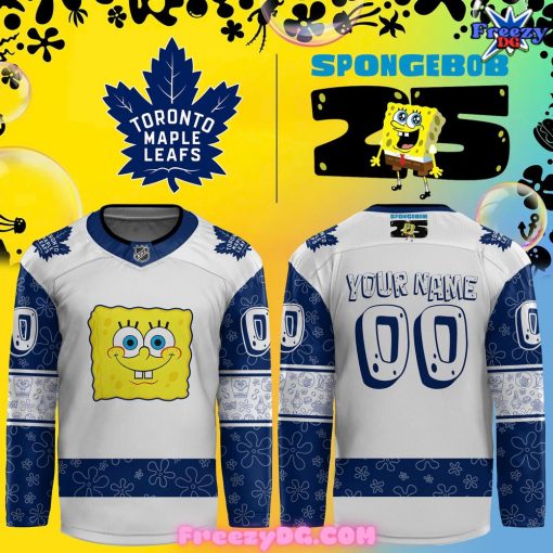 Toronto Maple Leafs Spongebob 25th Anniversary Custom Hockey Jersey