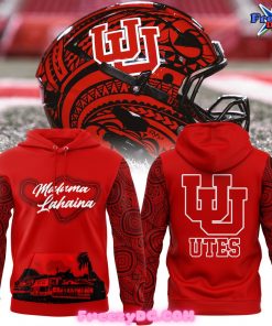 Utah Utes Football Malama Lahaina Special Red Hoodie