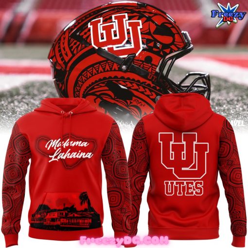 Utah Utes Football Malama Lahaina Special Red Hoodie