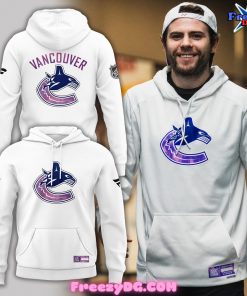 Vancouver Canucks Hockey Fights Cancer White Hoodie